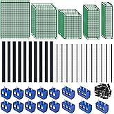 78 Piece Perforated Grid Plate Kit, 21 Double-Sided PCB Board, Circuit Board, Perforated Board, 22 Pieces Male Female 40 Till