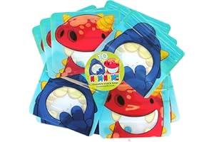 Nom Nom Kids | Reusable snack bags x 10 | Cute Monster Design | perfect for toddler snacks, baby led weaning and kids snacks | small ziplock bags for food
