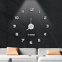 Orologio Da Parete Fai Da Te 3D - Adesivo Silenzioso, Dimensioni Regolabili 60-120 Cm - Foto 10