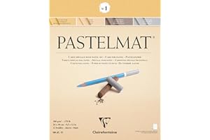 ‎CLAIREFONTAINE Clairefontaine 96017C Zeichenblock Pastelmat (12 Blatt, 24 x 30 cm, 360 g, mit 4 transparenten Trennblätternmit, Spezielkarton ideal fur Pastell und Kreide) hellgelb, gelb, dunkelgrau und hellgrau