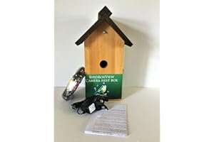 GENERIC Birdboxview nestbox with cctv colour cabled camera, cedar wood. Watch birds nesting on your TV for nature lover. With 20m cable