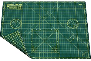 Self Healing Cutting Mat A2, 18" x 24" Fabric Cutting mat Double Sided 5-Ply Craft Cutting Board for Sewing,Crafts,Fabric, Quilting, Scrapbooking Projects, Green/Green-Shiny Merry