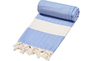 Sowel® Hamam ręcznik plażowy, ręcznik do sauny, 100% bawełna, 200 x 100 cm, niebieski Ocean Blue