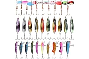 SHADDOCK Fishing Lures Kit Spoon Spinnerbaits Swimbait Crankbaits Minnow Variety Kit Rooster Tail Trout Spinner Salmon Spoons Walleye Assorted Metal Hard Lures Spinners Bait