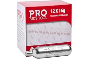 PRO BIKE TOOL - Cartuchos roscados de CO2 para inflador de neumáticos, recambio de aire rápido para bicicleta de carretera y montaña, inflador de neumáticos de bicicleta CO2 compatible con conexión