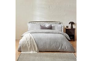 FURN. Yard Juego de Funda nórdica a Cuadros a Cuadros Barton - Gris - King