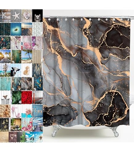 ABAKUHAUS Duschvorhang Urban Jungle - Boho Design Mit Aquarell Look 175x200 Cm