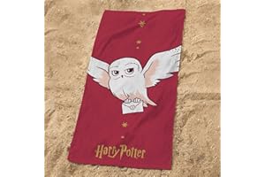 OMYDREAM Harry Potter Starry Sky Serviette de Bain et de Plage Enfant | 100% Coton | Oeko-TEX | 75x150 cm | Imprimé Fille | Bordeaux