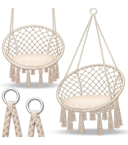 tectake® Hangstoel Malika, boho-stijl, draagkracht 150kg