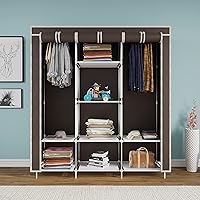 Maison & Cuisine® 6+2 Layer Fancy and Portable Foldable Collapsible Closet/Cabinet (Need to Be Assembled) 126x42.5x166cm…