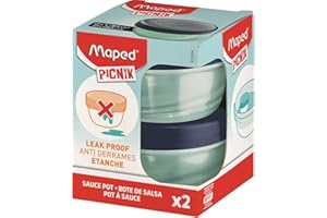 Maped Picnik - Pot à Sauce Origins x 2 - Étanche - Contenance 40ml - Compatible avec Bol à Déjeuner Origins - 2 Pots, Couleur Bleu, Taille unique