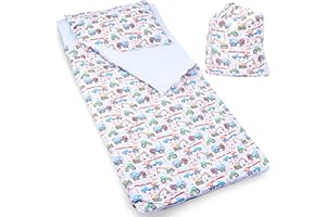PinkZebra Sac de Couchage pour Enfants 140 x 75 cm + taie d'oreiller 60 x 40 cm pour Filles et garçons, Oeko-Tex, en Coton avec Double Fermeture à glissière, Fermeture à glissière de Garage et Sac