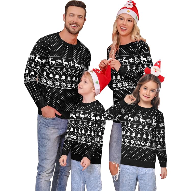 Robe Pull De Noël Pour Femme - Motifs Sapin Et Renne - Col Rond, Manches Longues - Tissu Viscose/PBT/Nylon - Tailles S à XXL