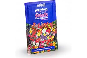 Jamieson Brothers® Beautiful Hanging Baskets Mixture Contains Petunia, Lobelia, Swan River Daisy, Alyssum, Phlox and Verbena Flower Seeds (Approx. 400 Seeds)