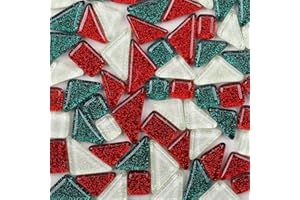 ANKTILY 200g Assorted Colors Glass Mosaic Tiles Irregular Glitter Crystal Mosaic Stones Glass Pieces for Home Decoration or DIY Crafts(Past)