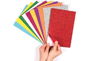 Baker Ross feuilles de mousse pailletées auto-adhésives (paquet de 10)