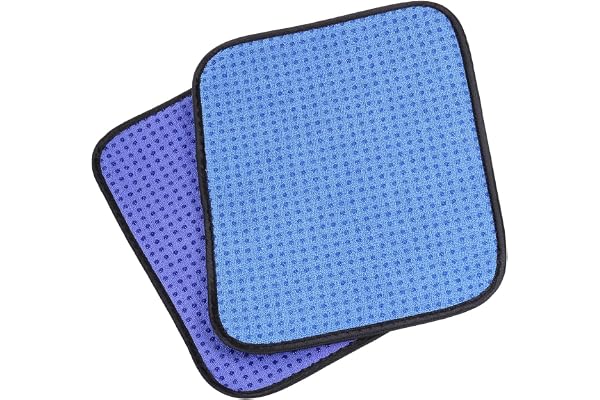 PATIKIL Mikrofiber bowlingboll Shammy Pad 25,4 cm x 20,3 cm, 2-pack bowlingbollshandduk rengörare, halkfri bowlingtillbehör för män, blå