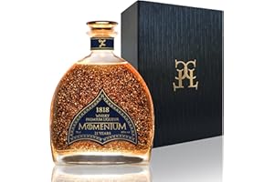 CL CONDE LUMAR Coffret Whisky 21 Ans Momentum 1818 - Premium Liqueur Feuille d'Or 23K - Malt Whiskey Barrel - Blue Label - Cadeau pour Homme et Femme - Avec Certificat d'or - Bouteille 70 cl 40%
