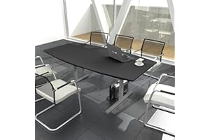 Weber Büro Easy Konferenztisch Bootsform 180x100 cm Anthrazit Besprechungstisch Tisch, Gestellfarbe:Silber