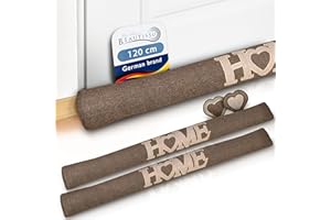 Beautissu Tuuli HE 2X Bas de Porte 120 cm Poids 1 kg en Coton – comme Boudin de Porte ou Boudin de Fenêtre Contre Le Froid – Coussin de Porte Marron Robuste avec Remplissage et Tenue Ferme