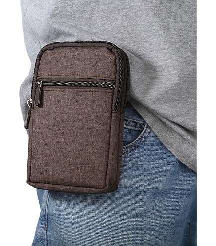 Vertical Smartphone Belt Pouch Black, Cell Phone Waist Belt Bag Men, 6.9" Mobile Phone Purse