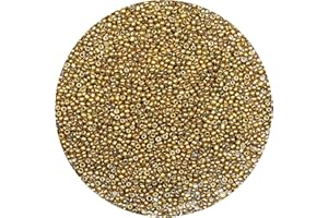 VOOMOLOVE Bulk 2mm Golden Seed Beads for Jewelry Making 110 Grams About 9800pcs,12/0 Glass Craft Beads for Making Earrings, Bracelets, Pendants, Waist Jewelry, DIY Handmade（Golden）