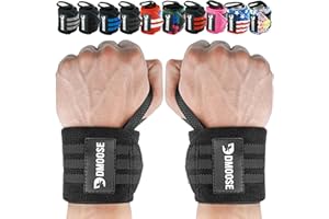 DMoose Fitness Wrist Wraps for Weightlifting - IPL Approved Premium Lifting Straps with Thumb Loops For Powerlifting, Bodybuilding & Weight Lifting, Compression Gym Wrist Support for Working Out
