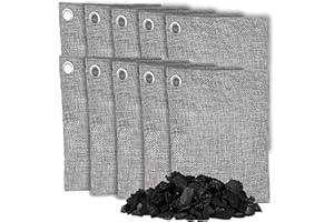 WELLMALL-HULA Bamboo Charcoal Air Purifying Bags,Activated Charcoal Home Odor Absorber Deodorizer and Moisture Eliminator for Closet,Natural Air Purifying Bag for the Refrigerator and Freezer (10 *100g (Pack of 1))