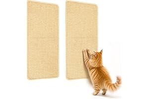 Vonsera Alfombra Rascador para Gatos, 2 Unidades, Rascador de Pared Autoadhesivo, Alfombra de Sisal, 50 x 25 cm, Beis