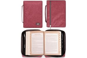 CHRISTIAN ART GIFTS Canvas Bible Cover with Fish Symbol Appliqué, Red, Small