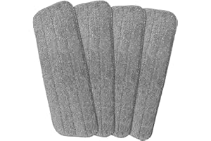 ULABLE 4 Pack Spray Mop Heads Replacement Mop Pads Reveal Mop Cleaning Pad ,Fit for All Spray Mops & Reveal Mops Washable 16.5*5.11 Inches. (Grey)