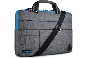 DOMISO 10,1-10,5 Pulgadas Funda Protectora con Puerto de Carga USB Bolsa Bandolera Maletin para Ordenador Portátil/Tablet / 9.7" iPad Pro / 10.1" Lenovo Tab 4 Plus/Asus/Acer/HP,Cremallera Azul
