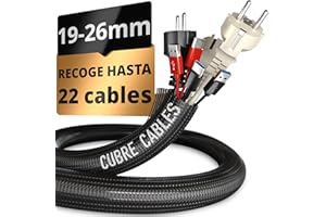DARK EBANO Cubre Cables 3m Gran Capacidad 19-26 mm-Autocierre Antimascotas-Flexible Cortable-Oculta Organiza Cables-Instalación Fácil-Recoge Cables Escritorio TV Oficina Gaming-Pared Orden PC Hogar Salón-Negro