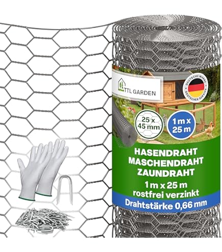 Zeshoekig kippengaas konijnengaas konijnengaas konijnengaas gegalvaniseerd 13mm x 13mm - verschillende lengtes en breedtes (20m x 0,5m