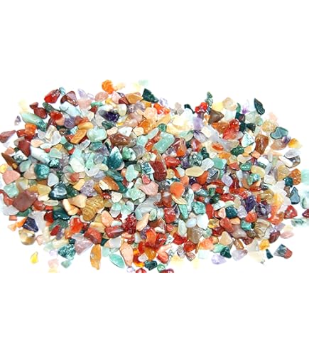 Yimomoyi 600g Gemischte Edelsteine Trommelsteine (8-12mm) - Bunte Natursteine Für Deko & Kinder