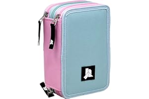 Julian Ross Mix 21 Estuche Triple Lleno para Niñas, Plumier Triple, 45 Accesorios Educación Primaria, 20 Centímetros, Pegamento de Barra, Mina+, 3 Cremalleras, Compartimentos Organizados