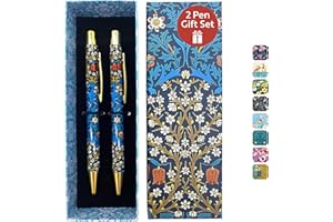 THE GIFTED STATIONERY CO. LTD. TGSC - Ballpoint Pens Gift Set | William Morris - Blackthorn Design | 2-pack Writing Pens For Women | Gift Pen Box | Ladies Pens Gift Boxed | Ballpoint Pen Sets For Ladies | Gift Pens Multipack