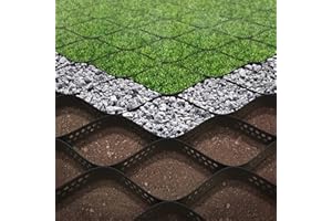 Standartpark Geocelda Estabilizadora de Suelo VODALAND Módulo de 15m2, Altura 5cm, Celda 20x20cm - Ideal para Jardín, Grava y Control de Erosión - Gravel Grid, Malla y Geomalla para