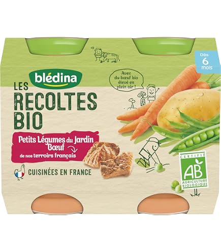 Babybio Petits Pots Courgette Veau Petits Pois Panais – Bio 6+ Mois 2x200 G (Lot De 6) | Recette Française