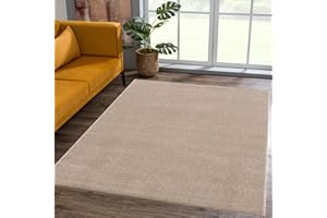SANAT Dywan z krótkim włosiem do salonu – uniwersalny, nowoczesny dywan do sypialni, gabinetu, biura, korytarza, pokoju dziecięcego i kuchni – beżowy, 60 x 110 cm