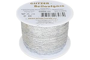 NOGA EFFEKTGARN GMBH NOGA EFFEKTGARN Garn: Metallisiertes Beilaufgarn auf 1000 Meter Spulen in Silber