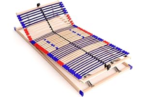 SCHLUMMERPARADIES stabiler Lattenrost 100% BUCHE - Kopf- und Fußteil verstellbar - SCHULTERFRÄSUNG, 7 Zonen, 42 Federleisten, Härteregulierung, Mittelgurt - VARIO PLUS SLEEP BEST 42® unmontiert (90x200cm)