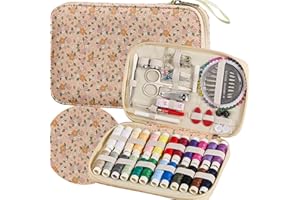BOBODE Printing Sewing Sets Floral Pattern Sewing Kit with 130 PCS Sewing Accessories, Professional Travel Sewing Set for Adults,Emergency Home Use