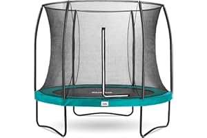 Salta Comfort Edition – ⌀183/213/251/305/366/396/427cm - TÜV geprüft – Schwarz/Grün/Pink - rundes Outdoor Trampolin, Gartentrampolin - Set mit Sprungmatte, Sicherheitsnetz, Federn, Randabdeckung