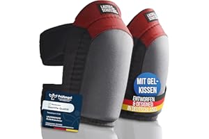 LauterSchutz® Profi Gel-Knieschoner zum Arbeiten - Boden- & Fliesenleger [Anti-Rutsch Beschichtung & bequemer Doppelverschluss] für Handwerker & Heimwerker [Deutscher Hersteller] (Rot, Neu)