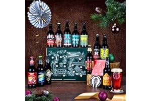 QWERTY BEER BOX Premium British Real Ale Craft Beer Advent Calendar Beer Gift Set - Mixed Taster Selection - 12 x 500ml Bottle Pack - Premium Authentic Beer by UK Craft Breweries - Christmas 2024 Advent Calendar Men