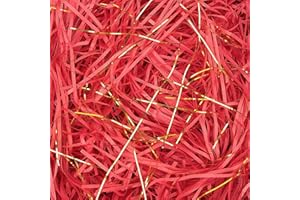 TXXATX Rozdrobniona bibuła do pudełek prezentowych, 270 g czerwony i złoty rozdrobniony papier pakowy wypełniacz bibuły rozdrobniony do kosza napełniania torebek prezentowych opakowanie dekoracja kosz