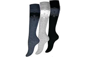 VCA 3 oder 6 Paar THERMO-Woll Kniestrümpfe für Damen. Hochwertiger Qualitäts-Kniestrumpf.