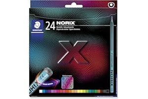 ‎STAEDTLER STAEDTLER NORIX 186 Buntstift, Made from Upcycled Wood, einzigartige Form, Kartonetui mit 24 Buntstiften in sortierten Farben, 186 C24