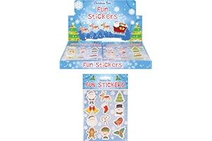 Henbrandt 36 Packs of Christmas Stickers Mini Christmas Stickers for Children Arts and Crafts for Kids Xmas Stocking Filler Party Bag Favours Loot Bag Fillers for Boys and Girls
